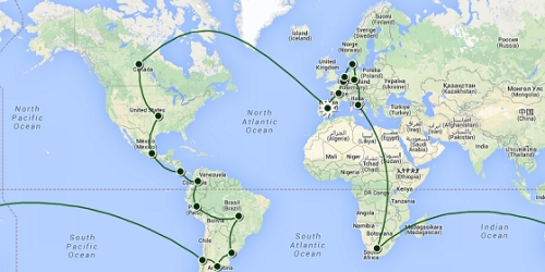 Ruta prevista MOEBIUS POR EL MUNDO